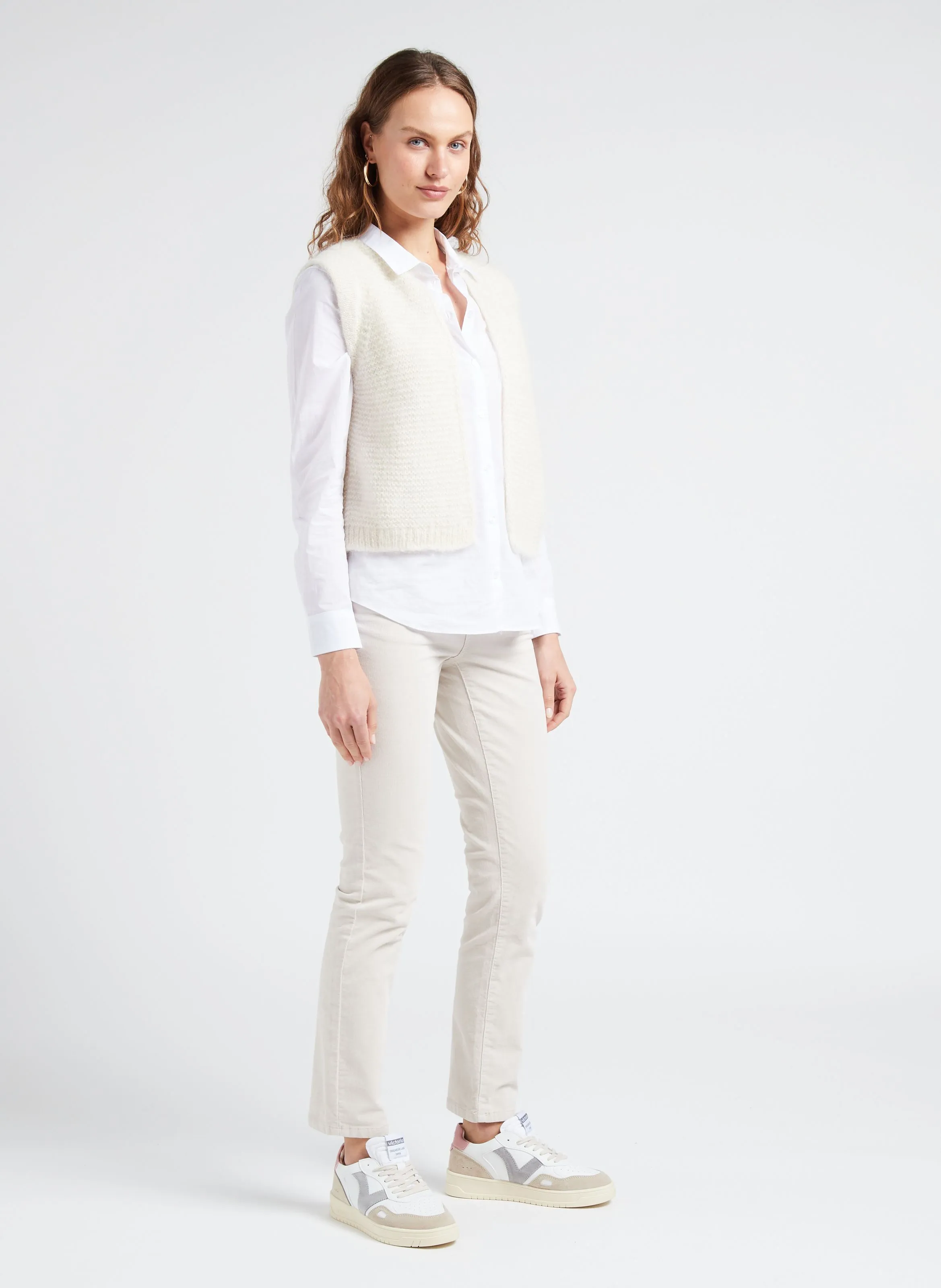  SUD EXPRESS   GOTANAX - Cardigan dritto in maglia con scollo tondo | Bianco