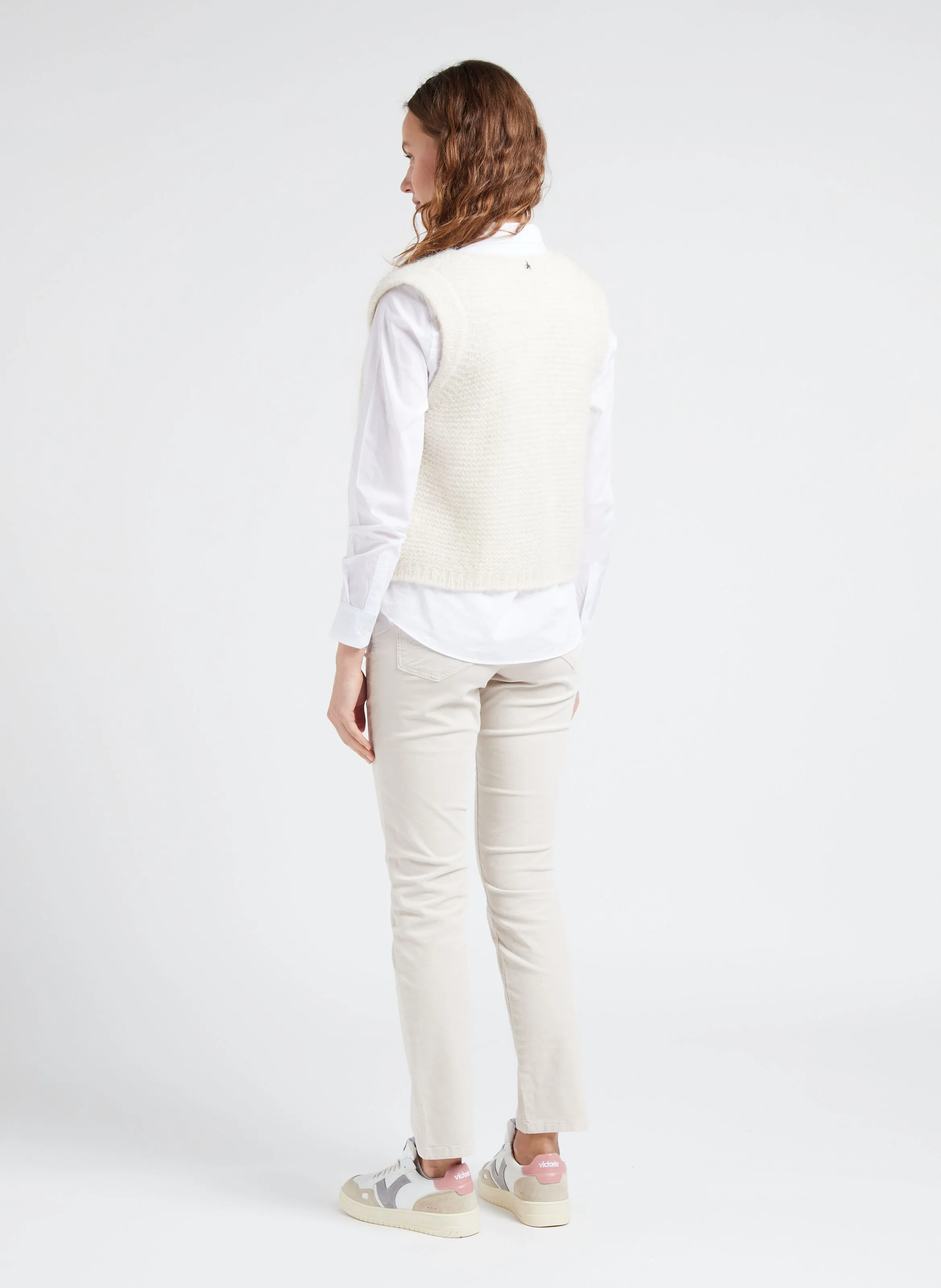  SUD EXPRESS   GOTANAX - Cardigan dritto in maglia con scollo tondo | Bianco