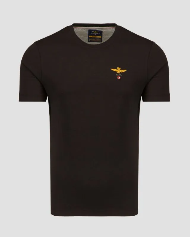 T-shirt nera da uomo Aeronautica Militare