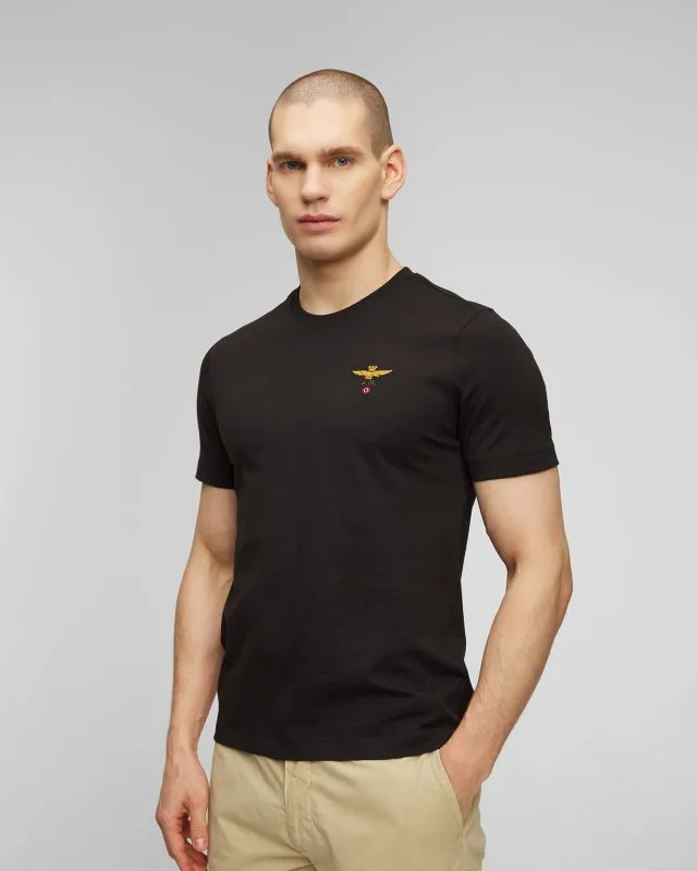 T-shirt nera da uomo Aeronautica Militare