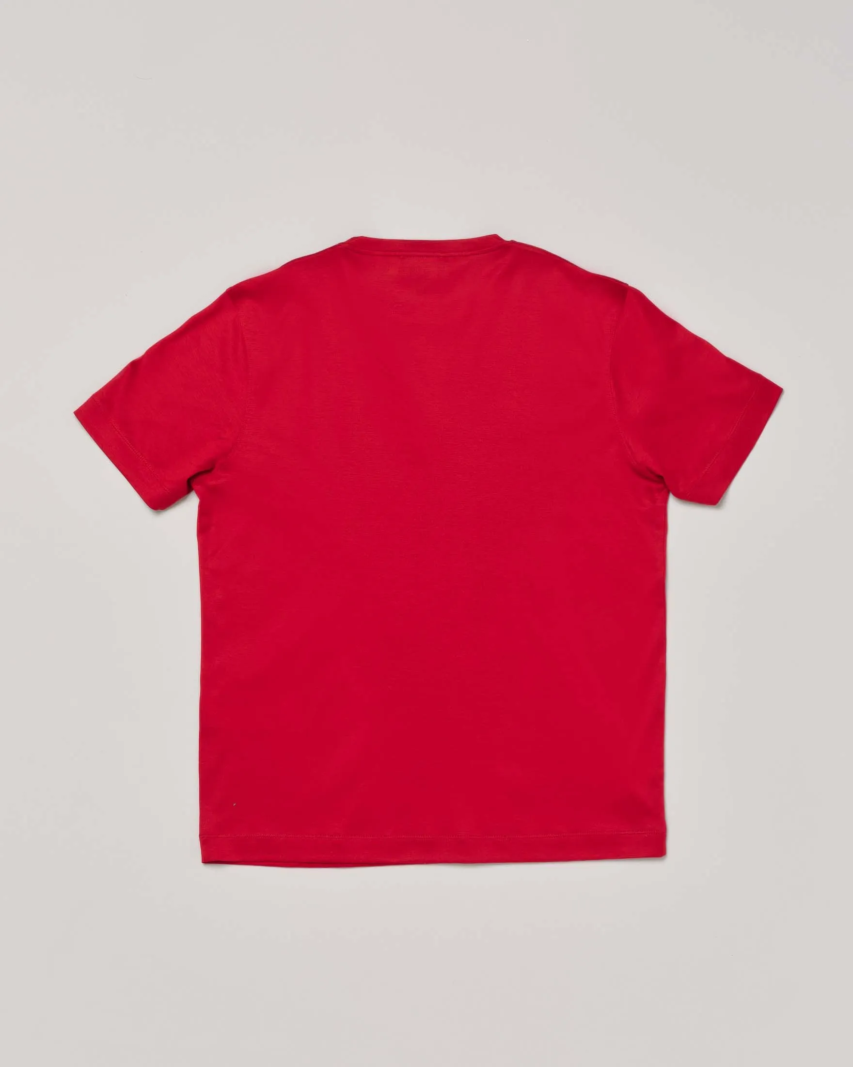 T-shirt rossa in cotone con stampa logo grafico in contrasto 10-16 anni